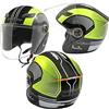 A-Pro Jet Casco Moto Visiera Scooter Trasparente City Certificato ECE 22 Fluo XS