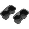 LUCKEASY 2 pezzi inserti portabicchieri per porta laterale della seconda fila per Hyundai Santa Fe 6/7 posti 2024 2025 2026 limitatore posteriore per bevande accessori interni TPE nero