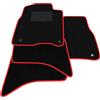 Somer Car Kit Tappetini Auto compatibili con Dodge RAM 1500 - Cabina doppia 2009-2025 | Set Tappeti in Moquette, Tappeto auto su misura, bordo rosso