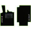 QUEMAR Tappetini Auto per Smart Fortwo 450, Bordo V.Acido, 2 Loghi+Ricami | 1998-2007 / W450 / Kit Tappeti Moquette e Gomma su Misura / Set 2 Anteriori / Ricami e Colori Personalizzati / Antiscivolo