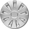 Kuglo Copricerchi argento da 16 pollici, set da 4 copricerchi Aura, per la maggior parte delle marche di auto e cerchioni in acciaio, tappi decorativi in nero o argento