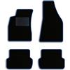 QUEMAR Tappetini Auto compatibili con Audi A4 (B6 B7) 2000-2008 / Kit Tappeti in Moquette e Gomma su Misura (Set 2 Anteriori+2 Posteriori)/Ricami e Colori Personalizzati (Bordo Blu, 0 Ricami)