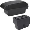kjjukrhfs Poggia braccio Auto Per Ford Fiesta MK7 2009-2017 Bracciolo Box Auto Bracciolo Box Portaoggetti Bracciolo console centrale(C Black white NOUSB)