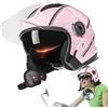 Rianpesn Caschi Moto Integrali - Caschi Aperti con Cinturino con Fibbia Regolabile e Doppia Visiera,Berretto da Motociclista da Baseball Antiurto Caschi da Bici per Donna Uomo Ciclismo
