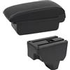 PaCsci Poggia braccio Auto Per Peugeot 208 2008 2019-2024 Bracciolo Box Auto Scatola Portaoggetti Bracciolo Bracciolo console centrale(A Black white NOUSB)