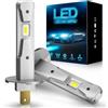 WRWRW Nuovo 2 pezzi H1 lampade a LED 1:1 mini formato 6500K 3000K senza ventola wireless adatto for fari a LED for auto CSP 12000LM super luminoso Plug And Play(6500K)