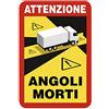 Tipolitografia Ghisleri N. 3 Adesivi Attenzione Angoli Morti - f.to 17x25 in PVC - per automezzi, Autobus, autocarri, Veicoli Pesanti