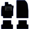 QUEMAR Tappetini Auto compatibili con Renault Clio III e Grandtour 2005-2012/Kit Tappeti Moquette e Gomma su Misura (Set 2 Anter.+ 2 Poster.)/Ricami e Colori Personalizzati (0 Ricami, Bordo Blu)
