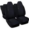 Susy Shop Coprisedili Auto Compatibili Per Smart ForFour Seconda Serie Con Logo Ricamato, MADE IN ITALY, Set Copri Sedili Anteriori e Posteriori (Nero/Nero)