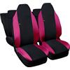 Susy Shop Coprisedili Auto Compatibili Per Smart ForFour Seconda Serie Con Logo Ricamato, MADE IN ITALY, Set Copri Sedili Anteriori e Posteriori (Nero/Fucsia)
