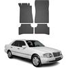 OMAC Tappetini in Gomma Compatibili con Mercedes C Klasse W202 1993-2001 Tappetini Auto Nero 4X