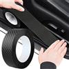 AYYDS Adesivo in fibra di carbonio per auto, colore nero, battitacco per auto, autoadesivo, protezione per portiere, protezione per paraurti (5 cm x 10 m)