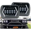 SPUFKGE Alogeno-Faro 7x6 5X7 Proiettore LED Impermeabile Faro Hi-Lo Beam DRL Per Jeep Per Cherokee XJ Accessori Per Auto Fari Anteriori(2piece)
