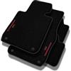 MOTOS PERFORMANCE Tappetini tappetini auto in velluto personalizzati destinato a Mercedes-Benz B Classe W245 2005-2011 - Standard, Traforato, rosso-grigio -Ricamo CNC preciso, piping traforato di design, ac