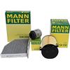 wospel Set di filtri Mann Compatibile per VW, Golf 6, Passat, B6, B7, Touran, Audi, A3, 8P, Seat, Skoda, Filtro Olio 1.2/1.4 TSI, Filtro Aria, Filtro antipolline, CUK 2939, C 14 130, W712/94,
