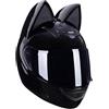 QJWMatic Casco da moto con orecchie di gatto, caschi integrali con visiera, caschi da motocross, omologati ECE per uomini e donne adulti, quattro stagioni D,S50-53CM
