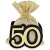 Generico 12X Scatolina legno portaconfetti NERO ORO bomboniera 50 ANNI compleanno