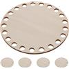 SUPVOX 5 Pezzi Base per Borsa in Legno Rotonda 10 CM con Fori Preforati per Uncinetto Fai da Te Fondo per Borsa a Mano Resistente Versatile per Lavori di Maglia e Tessitura