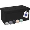 Blumtal Panca Contenitore Con 2 Scatole Extra - Camera da Letto 76x38x38 cm - Cassapanca da Interno - Ingresso - Pouf Nero