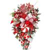 Aliaga 1 ghirlanda natalizia con bastoncini di zucchero come mostrato, in plastica e metallo, 30 x 61 cm, per porta d'ingresso, decorazioni natalizie per scale, ghirlanda natalizia per interni