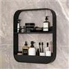 Generic Bagno Sopra Ripiani For WC, Mensola Da Bagno A Parete Senza Perforazione, Organizer For WC Da Bagno, Ripiani Con Telaio Antigoccia, For Camera Da Letto, Cucina, Soggiorno, Piante (Color : Black, Siz