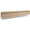 Skraut Home | Mobile TV Soggiorno | Ampio spazio a disposizione | 320x45x35 cm | TV di grande formato | Sospeso, da appendere | Stile moderno | Rovere