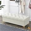 CJGKDJS Lussuosa Panca Ottomana Con Contenitore, Panca Imbottita In Velluto Panca Fine Del Letto, Cassapanca Moderna, Bianco, 120X40X40Cm(47X16X16Inch)