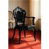 Biscottini Sedie in Policarbonato Nere - Sedia Braccioli Soggiorno 53x49x97,5 cm - Poltrone Barocche Sala da Pranzo Camera da Letto - Poltrona in Plastica da Esterno Moderna Matrimonio Cerimonie