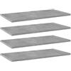 MOBCANT Ripiani per Libreria, Libreria sospesa Scaffale parete Mensola da parete Mensole libri Utilizzabile per Soggiorno Camera da letto Garage Bagno 4pz Grigio Cemento 60x30x1,5cm Multistrato