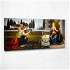 CheQuadro! Annunciazione Da Vinci Leonardo quadro pronto da appendere ldv24, 80x40 cm