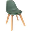 ATMOSPHERA CREATEUR D'INTERIEUR Atmosphera Interior Designer - Sedia per bambini Baya Green - Plastica e faggio - Sala da pranzo, camera da letto, ufficio, soggiorno - Comodo cuscino integrato