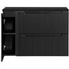 [en.casa] Mobile Sottolavabo NEWPORT da Parete con 2 Cassetti e Armadietto con Ripiano Sottolavandino per Bagno con Frontali Decorativi 100 x 60 x 40 cm - Nero