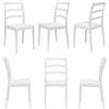 REDÒKASA Set 6 sedie in polipropilene modello REA, MADE IN ITALY, impilabile, resistente ai raggi UV, design classico paesano per sala da pranzo, cucina, bar, ristoranti, veranda o giardino (Bianco, 6)