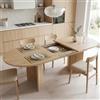 GAWYOEX Tavolo allungabile sala da pranzo 120/160 x 80 x 75,5 cm, Tavolo cucina adatto per 4-8 persone, Tavolo ovale allungabile adatto a sale da pranzo, soggiorni e uffici(Colore del legno)