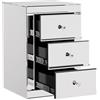 Joiemebi Comodino con Specchio in Vetro, Contenitore con 3 Cassetti per Camera da Letto, Soggiorno, Ufficio, 40 x 40 x 60 cm (1)