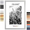 FRAMO35 15x27 Cornice (Argento Opaco) in MDF Fatta a Mano con lastra di Vetro Artificiale antiriflesso a Prova di Rottura e Robusta Parete Posteriore in MDF, Larghezza Cornice: 35 mm