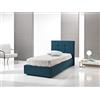 dormire meglio Letto imbottito singolo con contenitore, similpelle bianca, per rete 80 x 190 cm