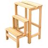 Sconosciuto Scala Sgabello Retrattile-Noce