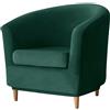 XHDZSW Velluto Fodera per Sedia da Club, Copertura per Poltrona Elasticizzata, Poltrona da Cocktail Chesterfield Fodere Coprisedia, Lavabile Copripoltrona Rimovibile Universale (Verde Scuro,2 Pezzi)