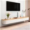 KSYGINXD Mobile Porta TV, Mobile Porta TV Sospeso, Mobile Basso Porta TV Sospeso O In Piedi, Mensole Sospese Con Cassetto, Moderno Centro Consolle Multimediale(Brown,240x24x20cm)