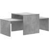 vidaXL Set Tavolini da Caffè Grigio Cemento 100x48x40 cm in Truciolato