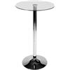 CLP Tavolo In Vetro Rotondo Di Sicurezza Ø 60 CM, H 70 CM I Tavolo Bar Con Piedistallo In Metallo Cromato I Tavolino Appoggio Moderno, Colore:vetro trasparente