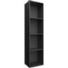 vidaXL Libreria/Mobile TV con 3 Vani a Giorno Classico Robusto Armadietto Basso Base Porta TV Orizzontale Nero 36x30x143 cm in Truciolato