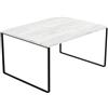 AKKE Tavolino Da Salotto Con Gambe In Metallo Piano Laminato Tavolo Rettangolare Altezza 55 cm Tavolino Da Soggiorno Stile Loft Crespo