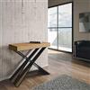 Itamoby Consolle allungabile Diago Small Quercia Natura & Antracite L.90 x H.77 x P.40 (allungabile Fino a 196 cm)