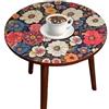 Generic Tavolino rotondo in legno, per divano, bevande, caffè, snack, comodino, per giardino, corridoio, camera da letto