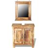 vidaXL Armadietto Mobili Arredo da Bagno Vanity con Specchio Legno Massello