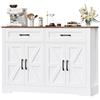 HOCSOK Credenza Cucina, 120 cm Madia Dispensa Cucina con 2 Cassetti 4 Ante