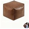 Generic Borsa per cuscino imbottita, in ecopelle, pouf quadrato non imbottito, 40,6 cm, soluzione per riporre cuscini inutilizzati per bambole e coperte, per decorare la casa e il soggiorno (marrone)