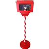 TUTTINFARMA Cassetta Postale Natalizia Letters to Santa, 150cm, Rossa con Illuminazione LED e Musica, Decorazione Natale con Diorama, Base e Palo Candy Cane
